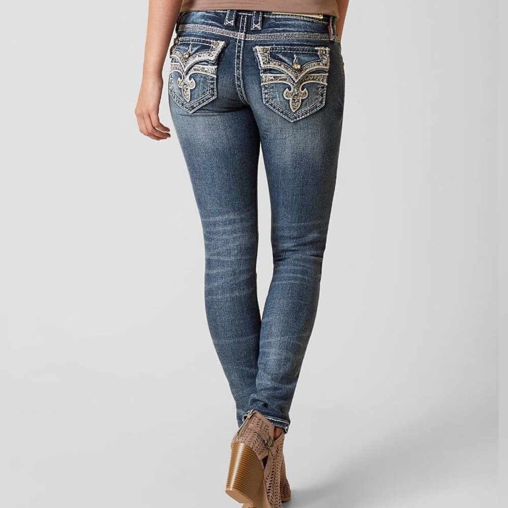 Rock Revival Celine Skinny Stretch Jean Bling Sequins Pockets Size 26
